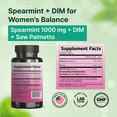 thumbnail image 2 of Spearmint Leaf Capsules Supplement - Enhanced with DIM & Saw Palmetto, for Unwanted Hair, Women' Health & Skin *USA Made & Tested* - 1380mg/serving, 60 Capsules (30 Servings), 2 of 8