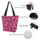 thumbnail image 4 of Fotbe Pink Butterfly Bolsa de Playa con Estampado, Bolsa de Hombro, Bolsa de Mano Espaciosa, Bolsa de Viaje Ligera, Bolsa de Compras Versátil, 4 of 6