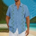 thumbnail image 2 of Mens Casual Botón Arriba Camisas Manga Corta Vintage Boliche Cuba Playa Camisas de Verano Botón Arriba, 2 of 5