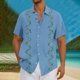 thumbnail image 1 of Blusa y camisa de manga corta con cuello vuelto Camisa casual para hombre Camisa de bolos vintage de manga corta Camisas de verano de playa cubana Camisa con botones Blusa para hombre Poliéster, 1 of 5