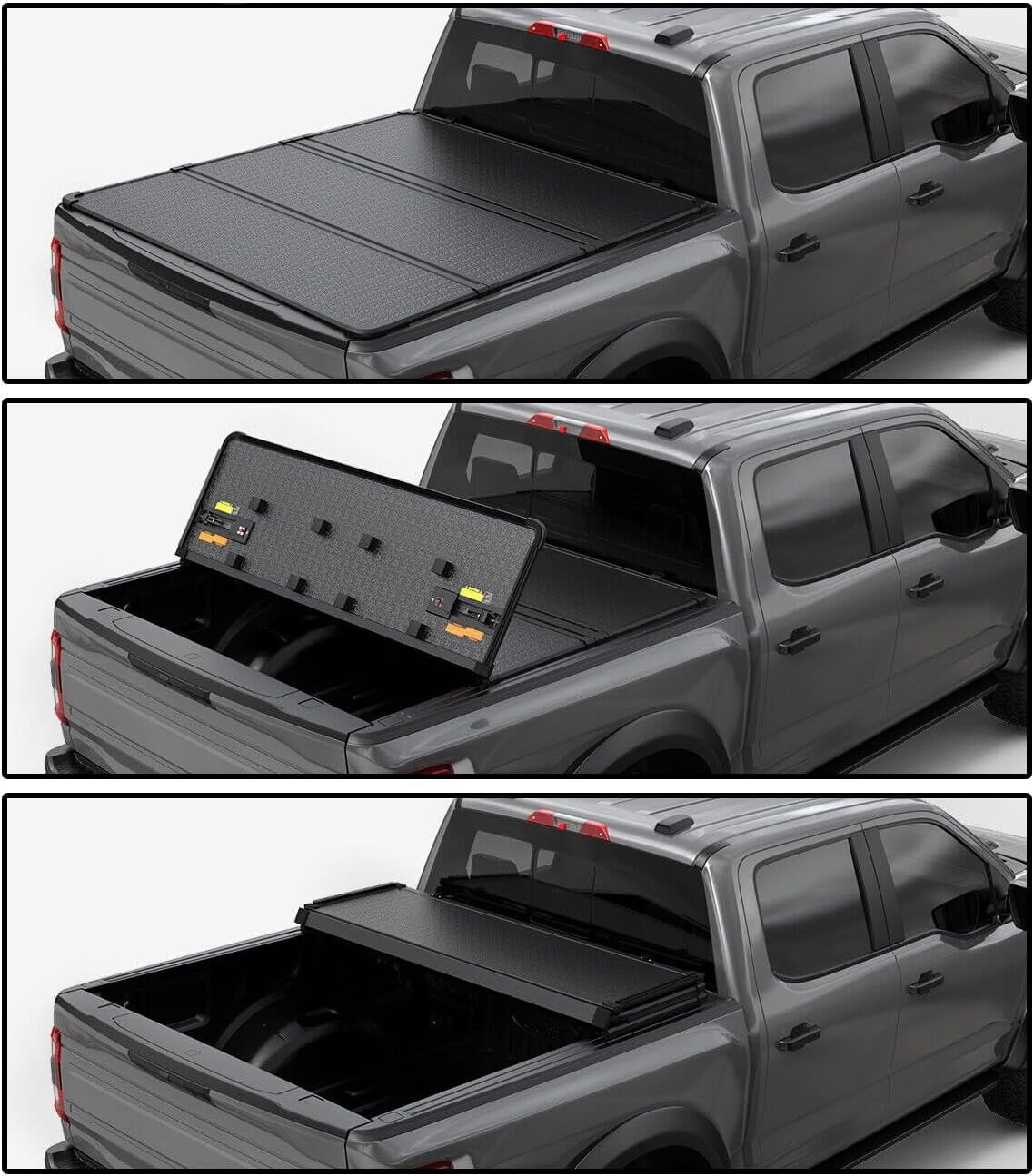 HOUGEET Truck Bed Tonneau Cover Low Profile Flip Up Fit for 2005-2026 Nissan Frontier 5ft Bed (60")