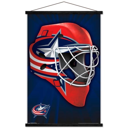 Columbus Blue Jackets 35.75 x 24.25 Hanging Framed Helmet Poster