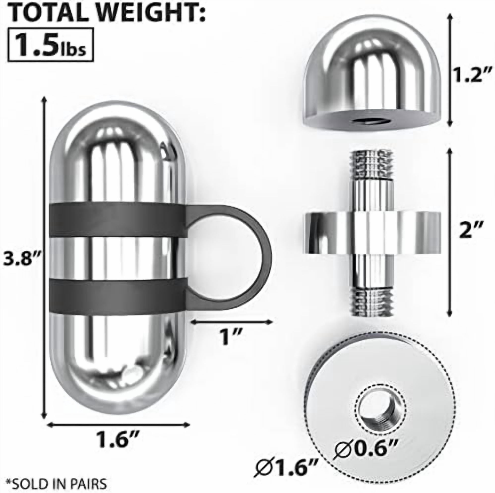 Voylla Cardio Hand Weights. Steel Hand Weights Dumbbell Set with Anti-Slip Silicone Finger Loop for Workout, Fitness, Training for Men and Women. Sold In Pairs. Available in 1lb, 1.5lb and 2lb Sets