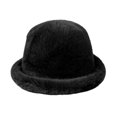 thumbnail image 2 of Cutuoiiu Cold Weather Hat for Women Solid Color Fuzzy Rolled Brim Bucket Hat Soft Plush Winter Warm Fisherman Cap for Daily Outdoor, 2 of 6