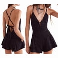 thumbnail image 3 of Womens Denim Jumpsuit Shorts Overall Loose Fit Casual Romper Streetwear Summer One-Piece Outfit Black S, 3 of 7
