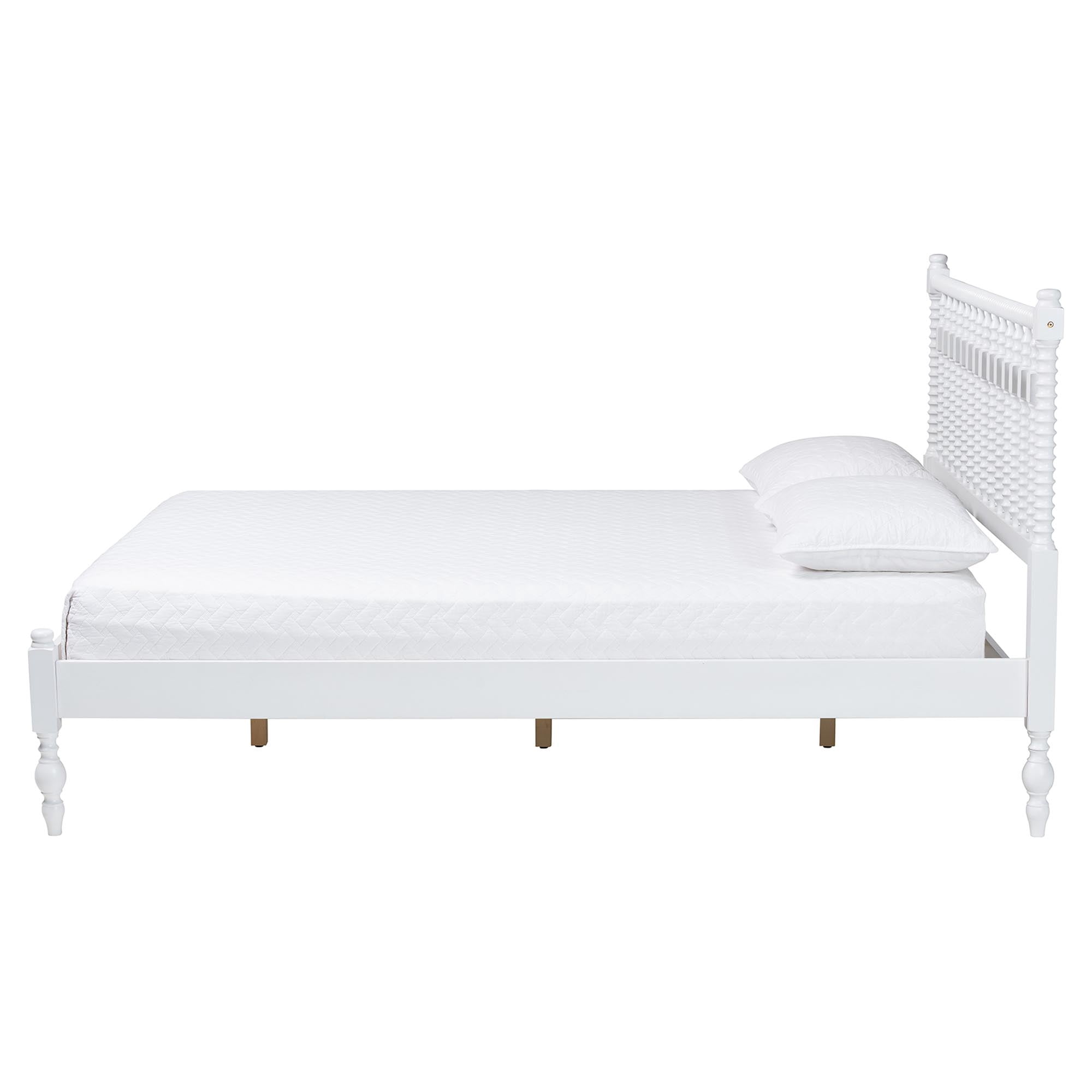 Baxton Studio Callison Farmhouse Platform Bed, Queen, White