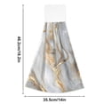 thumbnail image 2 of Dailycode Kitchen Wash Cloths with Hanging Loops Absorbent Absorbent Quick Drying Hand Towels, 2 Pack, White Gold Marble, 2 of 7