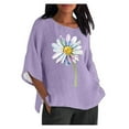 thumbnail image 1 of Birdeem Blouses pour Femmes Alzheimer Mode Décontractée Manches 3/4 Imprimé Coton Ample Blouse Haut, 1 of 12