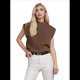 thumbnail image 2 of Suéter Sin Mangas con Cuello Alto para Mujer, Jersey Informal de Punto con Mangas , Ropa de y Verano 2025. Marrón Oscuro L, 2 of 8