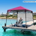 thumbnail image 3 of EAGLE PEAK 8x8 Pop-up Canopy Tent with Sidewall, Compact, Portable Slant Leg Instant Sun Shelter, Pink, 3 of 10