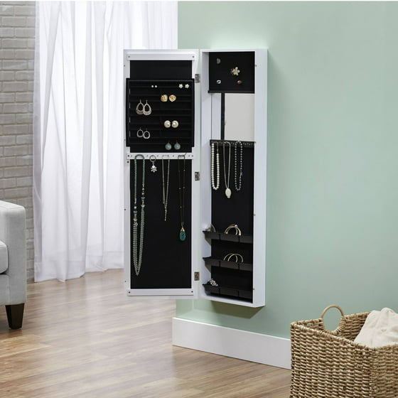InnerSpace Over-the-Door/Wall-Hang/Mirrored Jewelry Armoire
