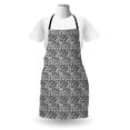 thumbnail image 3 of Animal Print Apron, Safari Fashion Themed Pattern with Monochrome Tiger Skin, Unisex Kitchen Bib with Adjustable Neck for Cooking Gardening, Adult Size, Charcoal Grey and White, by Ambesonne, 3 of 4