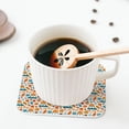 thumbnail image 5 of Honeii Falling Pumpkins On Car Print Leather Coaster Set of 4, Ideal for Safeguarding Your Furniture from Drinks Spills and Effortless Cleanup-Square, 5 of 6