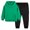 Green + Black, variant on XBASW Baby Kids Solid Color Hooded Sweatshirt Sweatpants Spring Autumn Sweatsuit Set Outfit for Boys Girls 3-12 Years Old