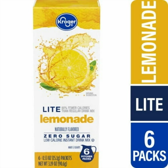 KR Lite Zero Sugar Lemonade Instant Drink Mix Packets 6 packets / 0.53 oz - Pack of 2