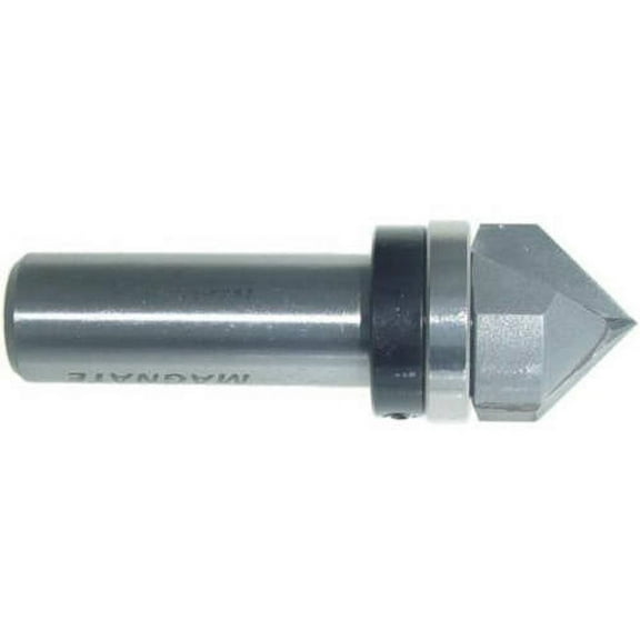 Magnate 734 V-Grooving with Top Mounted Bearing Router Bit — 90 Degree; 3/4" Cutting Diameter; 1/2" Shank Diameter; 5/8" Cutting Length; 1-1/2" Shank Length