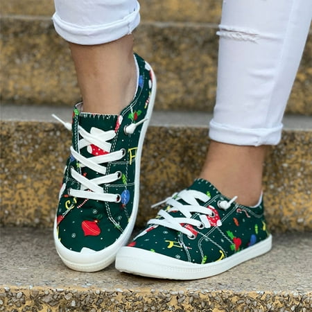 

MIARHB Floral Print Women s Sports Shoes Flat Breathable Shoes Women s Shoes