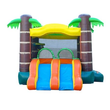 - Pogo Crossover Dual Lane Tropical Bounce House Slide Combo