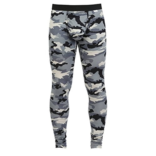 MyPakage Men's Weekday First Layer Base Layer Bottom, Snow Camo Black, Small by My Pakage Apparel
