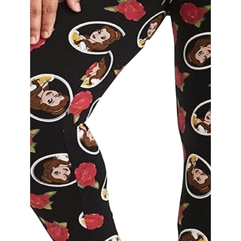 Lularoe Disney Beast Leggings Grey Black OS Beauty And The Beast