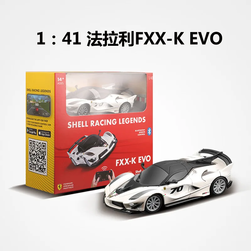 Voiture Télécommandée Bluetooth Ferrari 1:41 Modèle Miniature en Alliage Ferrari Voiture Rc Jouet Cadeau pour Enfant FXX-K EVO Blanc