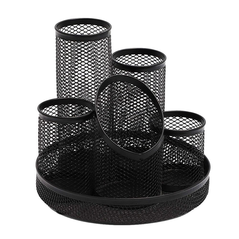 6 Piece Rotating Mesh Metal Desk Organizer Desktop Office Supplies