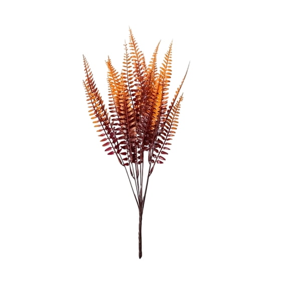 STPToys Artificial Fall Ferns for Outdoor Decoration,Autumn Fake Flower Bundles Faux Silk Orange Plants for Outside Home Porch Patio Planter