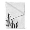 thumbnail image 2 of I'm Mermaid Soft Flannel Fleece Throw Blanket, Positive Slogan Fantastical Themes Inscription Inspiration, Cozy Plush for Indoor and Outdoor Use, 60" x 80", Black White, by Ambesonne, 2 of 5