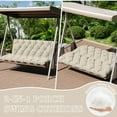 thumbnail image 3 of Snubbull Swing Replacement Cushion, Outside Bench Cushion with Backrest, 2-3 Seater Cushion with 6 Ties for Outdoor Furniture, 60 x 40 x 5 Inches Porch SwingCushion Garden Bench, Cream, 3 of 7