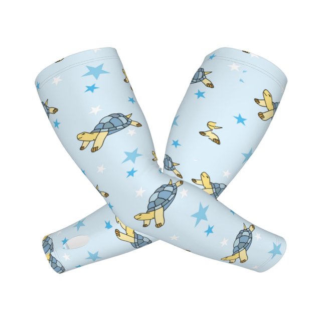 Balery Cartoon Turtle Mangas Refrescantes para Brazos para Hombre y Mujer – Transpirables y Absorbentes de Humedad para Mujeres, Hombres y Niños