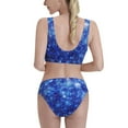 thumbnail image 3 of Daiia Blurred Star Snow Christmas printed 2 piece Swimsuit Bikinis for Women High Waisted Racerback Bathing Suits Summer Tummy Control Scoop Neck Swimwear-Small, 3 of 8