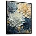 thumbnail image 2 of Designart "Elegance In White And Blue Mums" Mums Floater Framed Canvas Art Print, 2 of 5