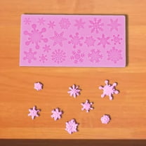 Huayishang Silicone Molds A Variety of Snowflake Collection Decoration Fondant Cake Silicone Mold Baking Dry Biscuit Mold Pink, Kitchen Essentials Clearance Sale Pink