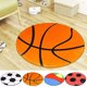 thumbnail image 2 of brillar Alfombrilla redonda con diseño de baloncesto y fútbol, ​​alfombrilla para silla de ordenador, alfombra, decoración del hogar, 2 of 4
