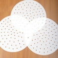 thumbnail image 1 of 100 Pcs 9 Inch Food Graded Perforated Steamer Paper Liners Round Disposable Non Stick Mat Baking Cooking, 1 of 6