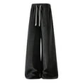 thumbnail image 2 of PNTUTB Men's Fashion Solid Color Jacquard Elastic Waist Drawstring Sports Casual Wide Leg Pants with Pockets, 2 of 6