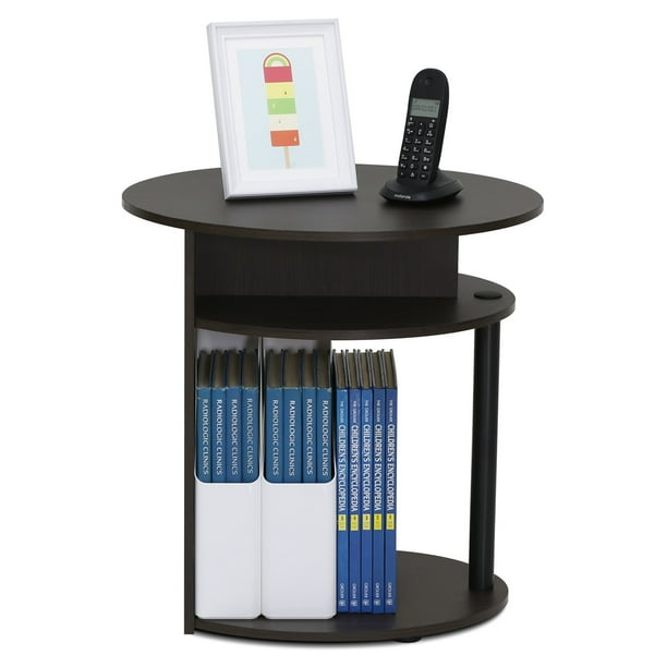 Furinno 15080WNBK JAYA Simple Design Oval End Table, Walnut Walmart