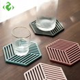 thumbnail image 2 of Posavasos de goma con aislamiento para vajilla, tapetes hexagonales, manteles individuales con aislamiento térmico, decoración del hogar, escritorio ecológico, 2 of 5