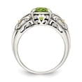 thumbnail image 2 of 14K Two-Tone Gold Ring Band Gemstone Yellow Peridot Cushion Green, 2 of 6