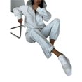 thumbnail image 2 of Conjunto de Chándal de 2 Piezas para Mujer, Sudadera de Larga con Cremallera y Pantalones de Chándal de Pierna , Conjuntos de Estar por Casa, Otoño Gris L, 2 of 7