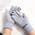 thumbnail image 3 of Guantes de invierno de felpa, guantes de ciclismo de punto, otoño e invierno, bonitos guantes cálidos con pantalla táctil a prueba de frío para niñas, 3 of 5