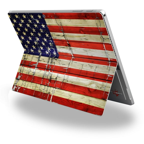 Decal Style Vinyl Skin for Microsoft Surface Pro 4 - Painted Faded and Cracked USA American Flag - (SURFACE NOT INCLUDED)