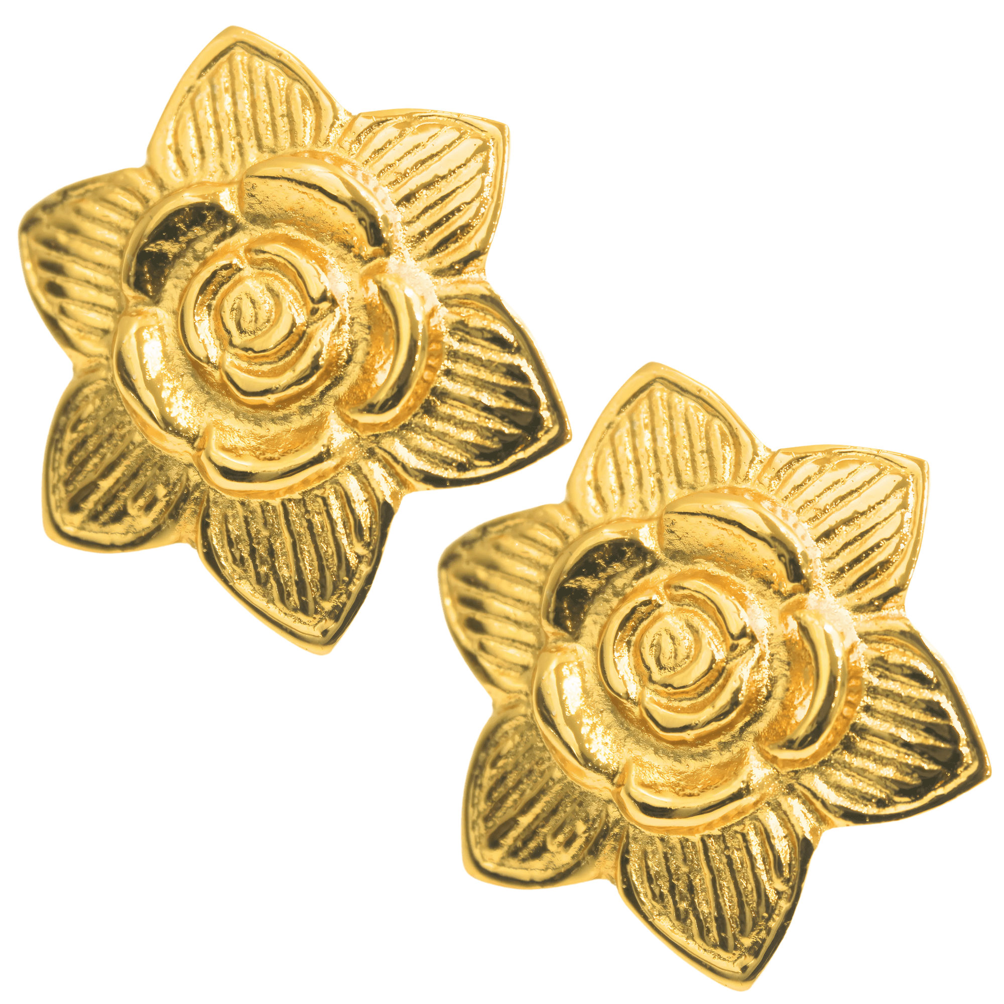 Shiny Brass Rose Petal Cabinet Knob – Golden Decorative Drawer Pull for Dresser, Closet, Cupboard & Kitchen Furniture | Vintage Floral Hardware Handle Home & Kitchen Decor (Set of 3)