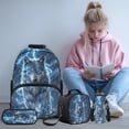 thumbnail image 2 of Yspwyqan Lightning Wolf Boys Backpack Lunchbox Set, 4Pcs with Lunch Box and Water Bottle Bag, Adjustable Straps Large Capacity Daypack for Middle School Hiking, 2 of 7