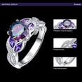 thumbnail image 5 of Engagement Anniversary Ring with 3.6ct Created Rainbow Topaz Cubic Zirconia 925 Sterling Silver, 5 of 8