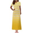 thumbnail image 1 of Vestido Corto de Verano de la Moda de las Mujeres Impreso de Manga Corta Cuello Redondo Tobillo de Longitud Vestido Casual, 1 of 7