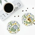 thumbnail image 4 of Fuzoiu Vintage Utensils Print Leather Coasters Set,Drink Coasters Set of 4,for Tabletop Protection, Durable PVC Coasters,Home Décor and Housewarming Gift-Octagon, 4 of 6