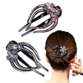 thumbnail image 2 of 2 pinzas para el pelo con diamantes de imitación para mujer, pinzas para el pelo para cabello fino, pinzas decorativas para el pelo (flor de ciruelo-B) Xemadio CDWJ390-2, 2 of 7