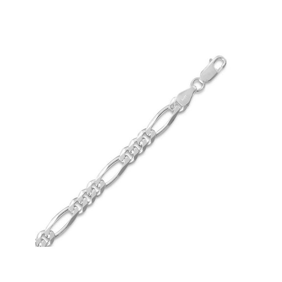 Figaro Chain Bracelet 5.5mm Width Mens Womens Sterling Silver