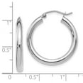 thumbnail image 2 of 14k White Gold Polished Hinged Hoop Earrings - 1.8 Grams - Measures 26x25mm Wide 3mm Thick, 2 of 2
